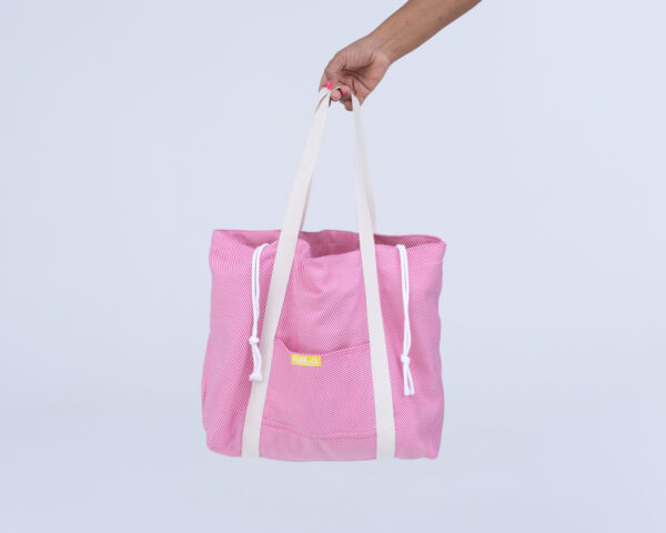 Bolsa de Playa Baleal Rosa/Ecru